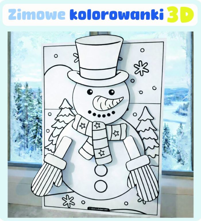 Zimowe kolorowanki 3D